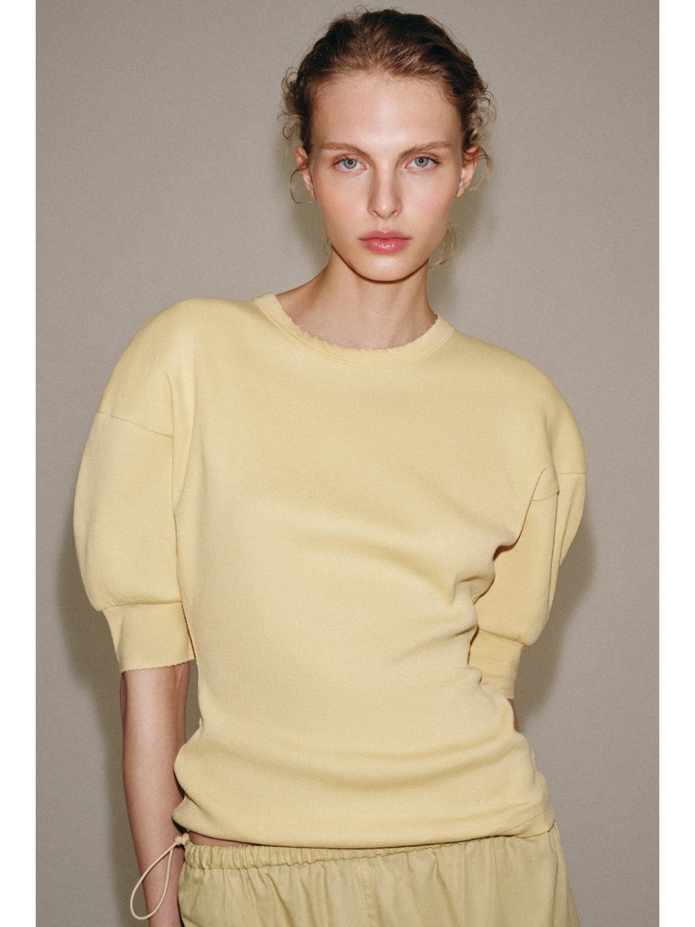 Zara RIB KNIT VOLUMINOUS
SLEEVE T-SHIRT